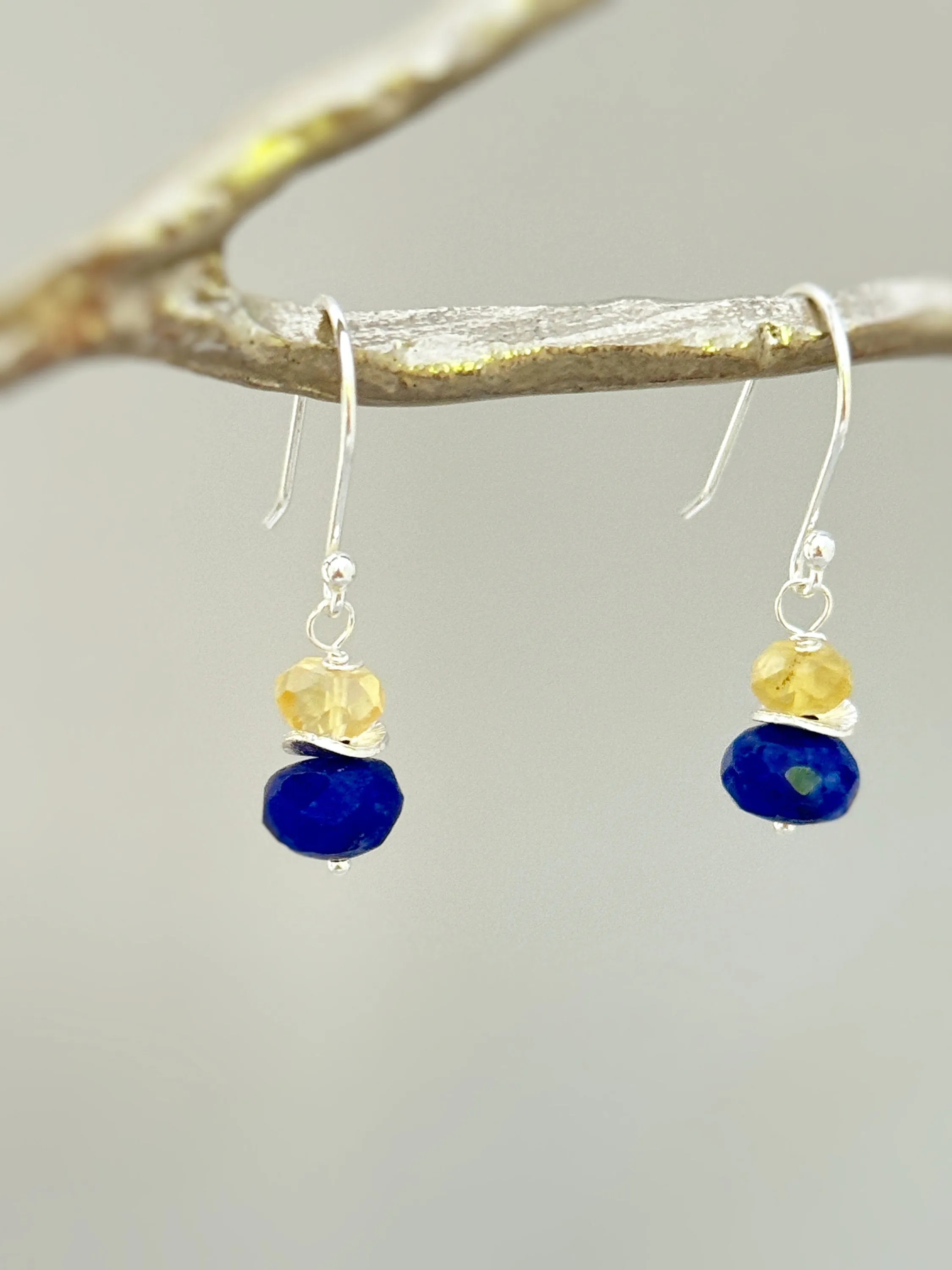 Lapis and Citrine Earrings