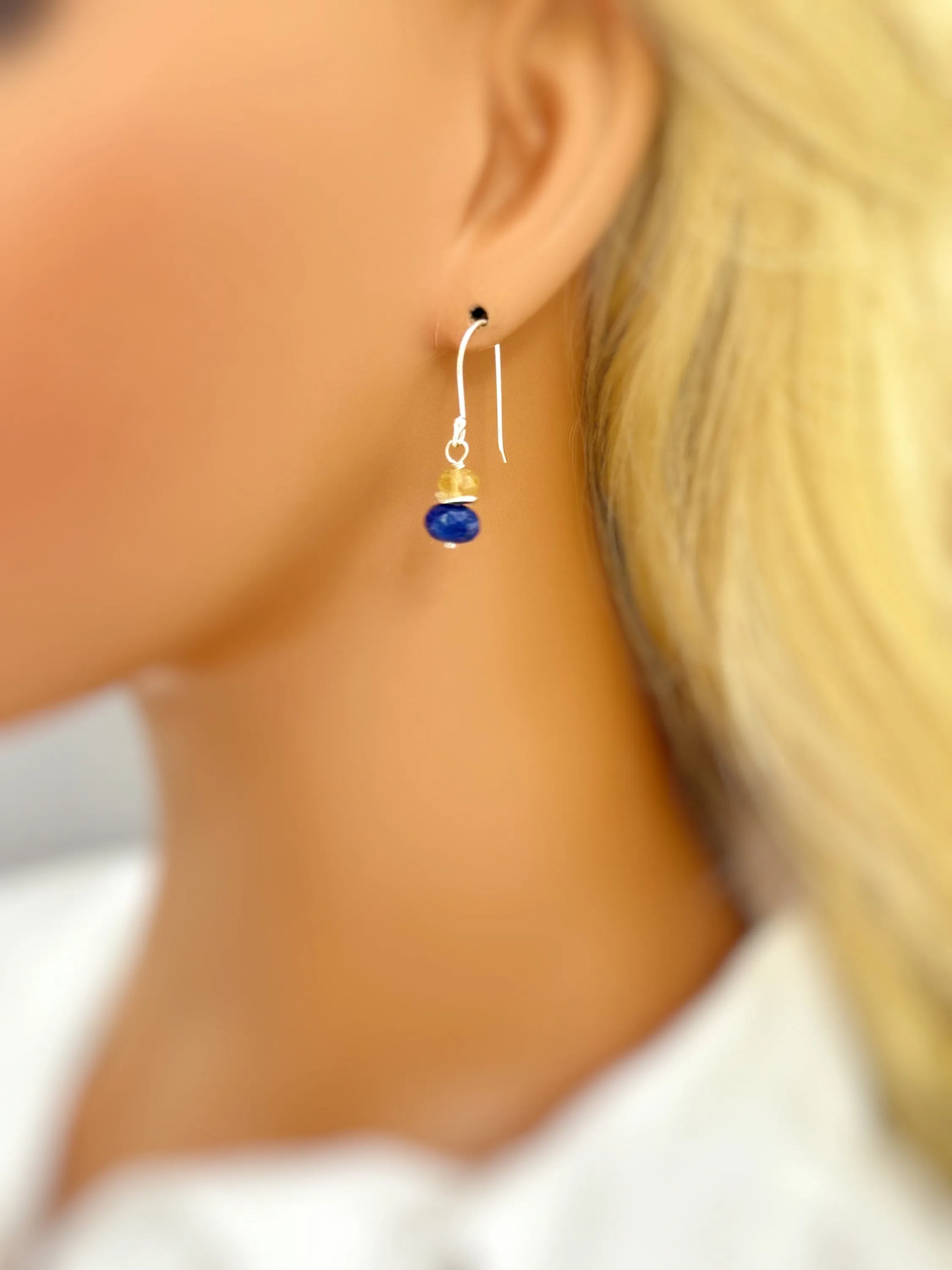 Lapis and Citrine Earrings