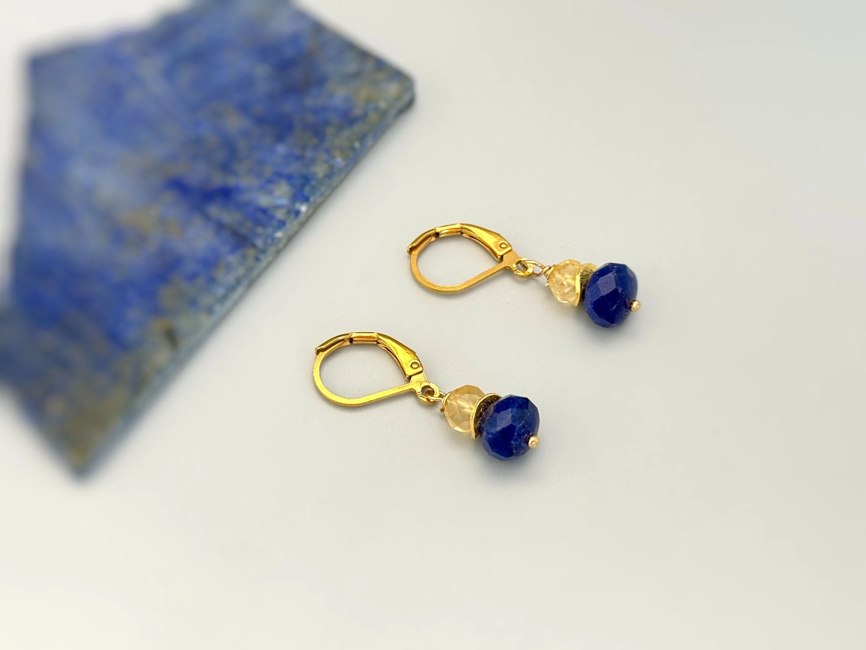 Lapis and Citrine Earrings