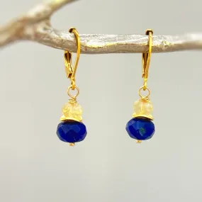 Lapis and Citrine Earrings