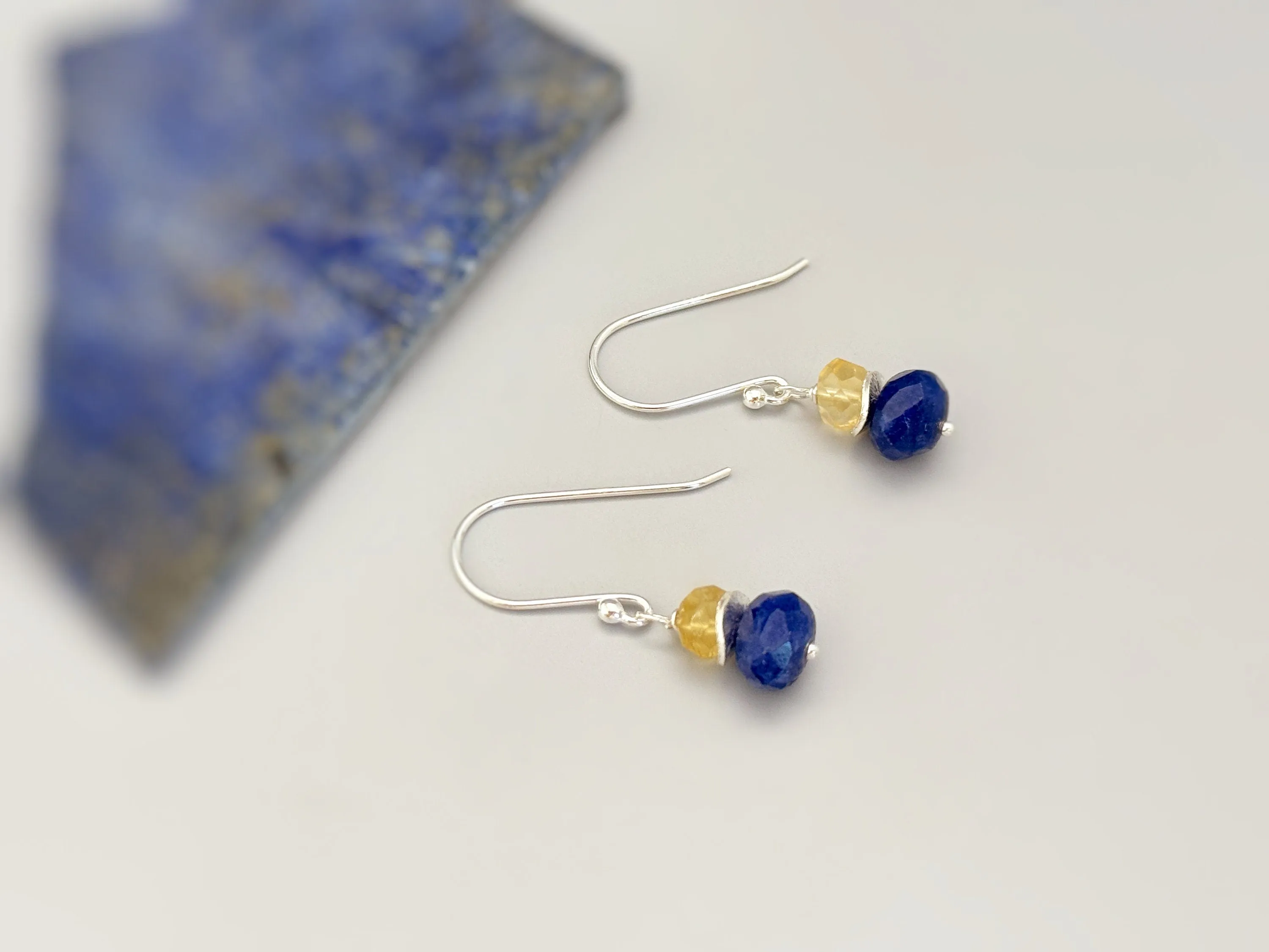 Lapis and Citrine Earrings