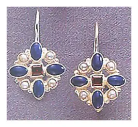 Lapis Cross Earrings