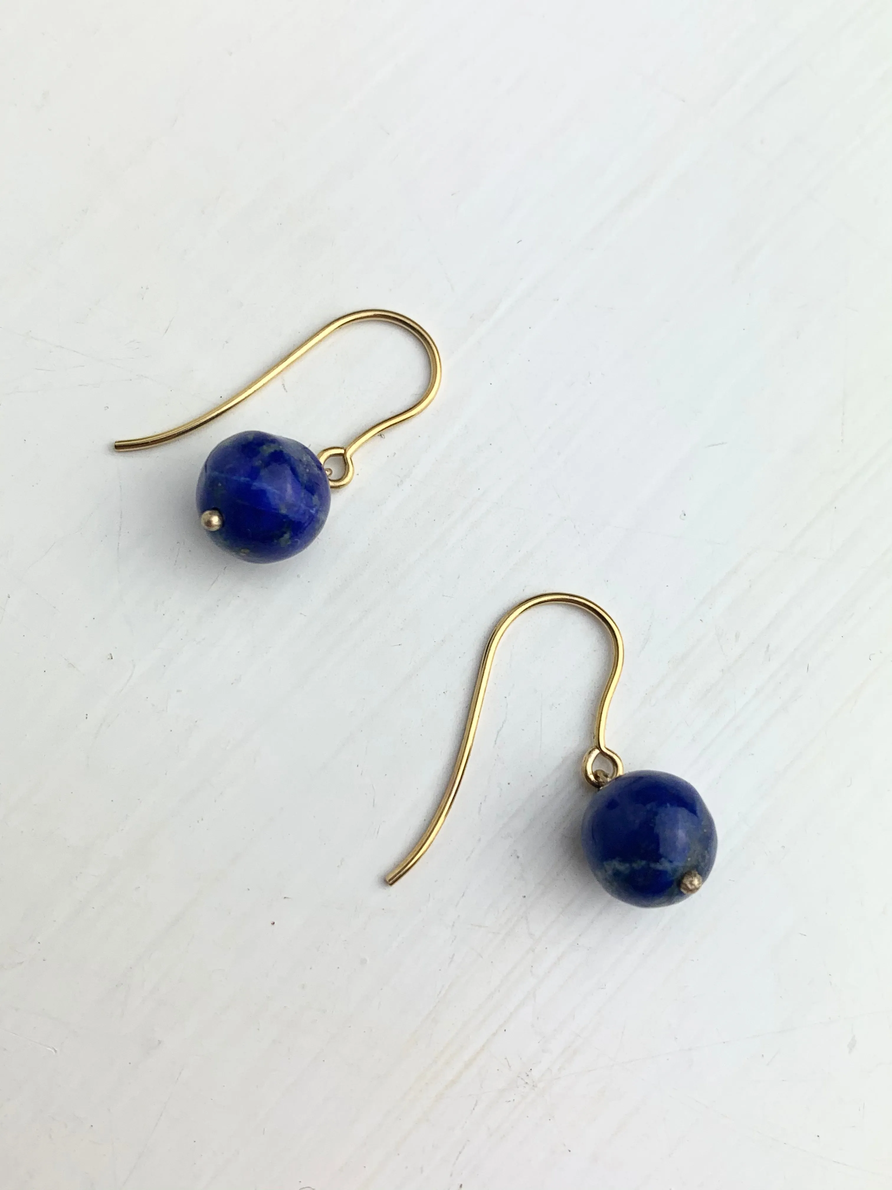 Lapis Lazuli Earrings in Gold