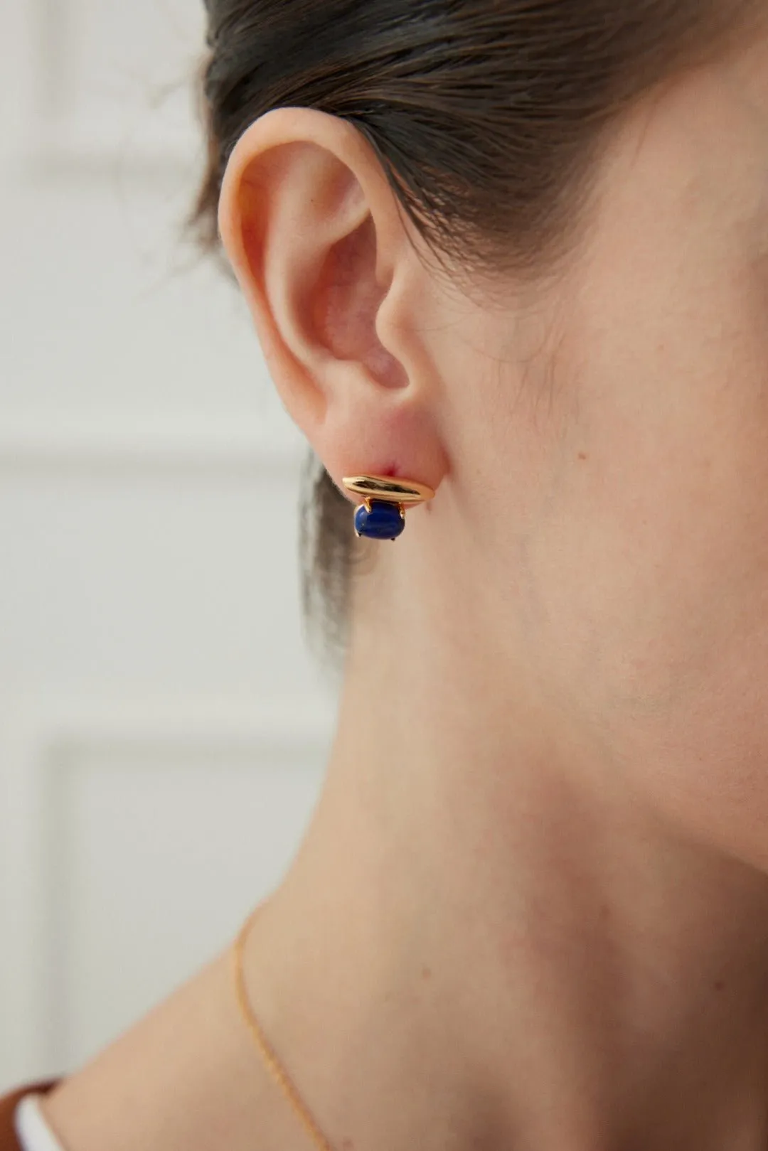 Lapis Lazuli / Malachite Minimalist Earrings