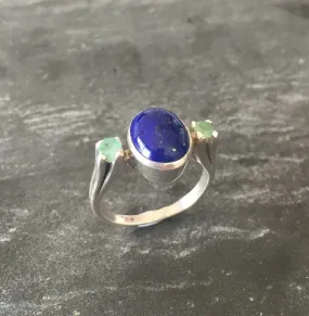 Lapis Lazuli Ring - Blue Vintage Ring - Oval Lapis Ring