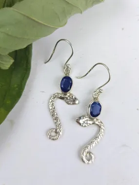 Lapis Snake Earrings