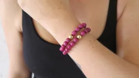 Large Pink Agate Bracelet