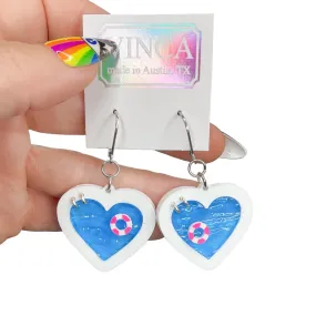 Last Chance! Drowning in Love - Swimming Pool Hinge Hook Earrings