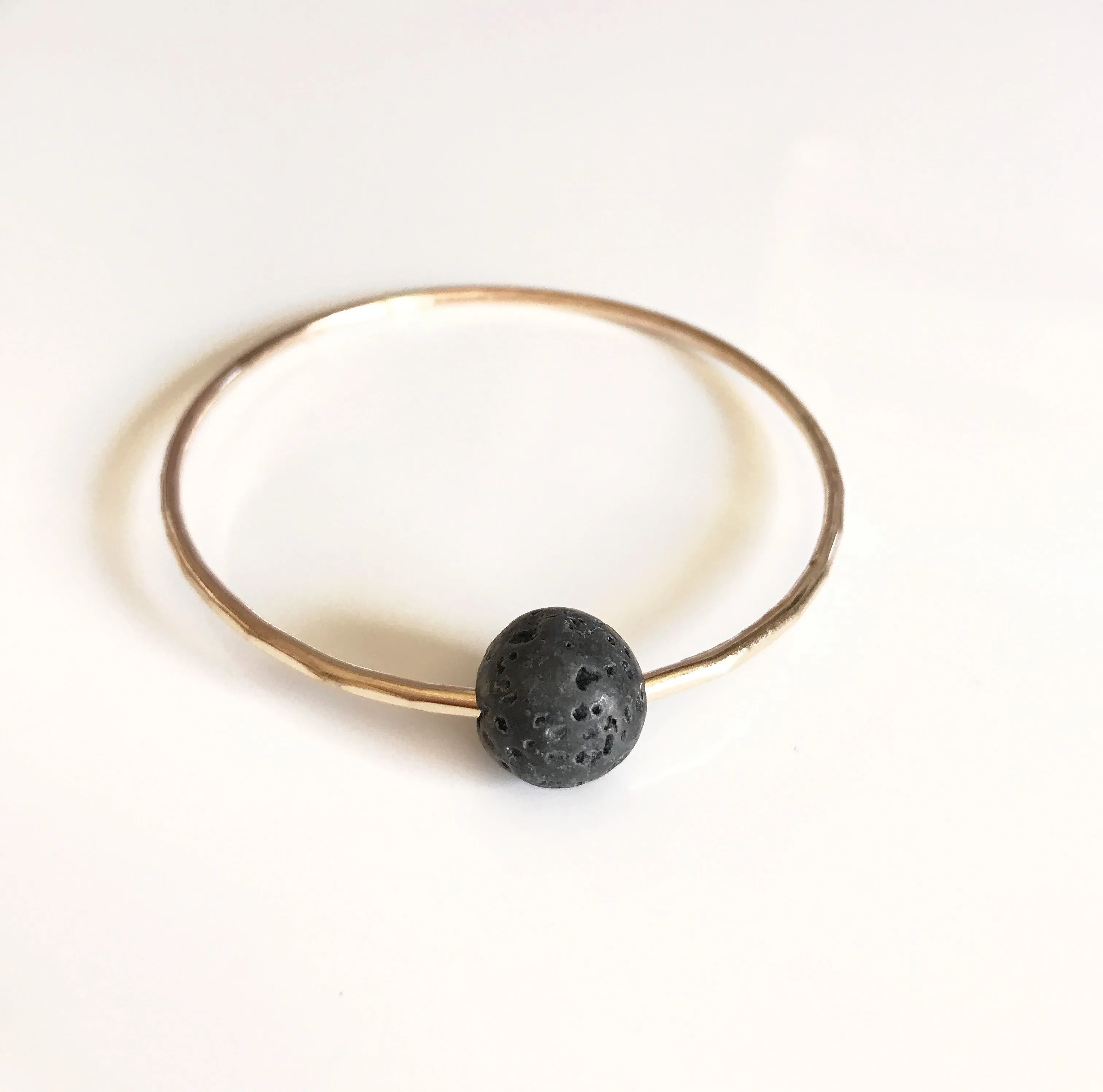 Lava bead bangle (B344)