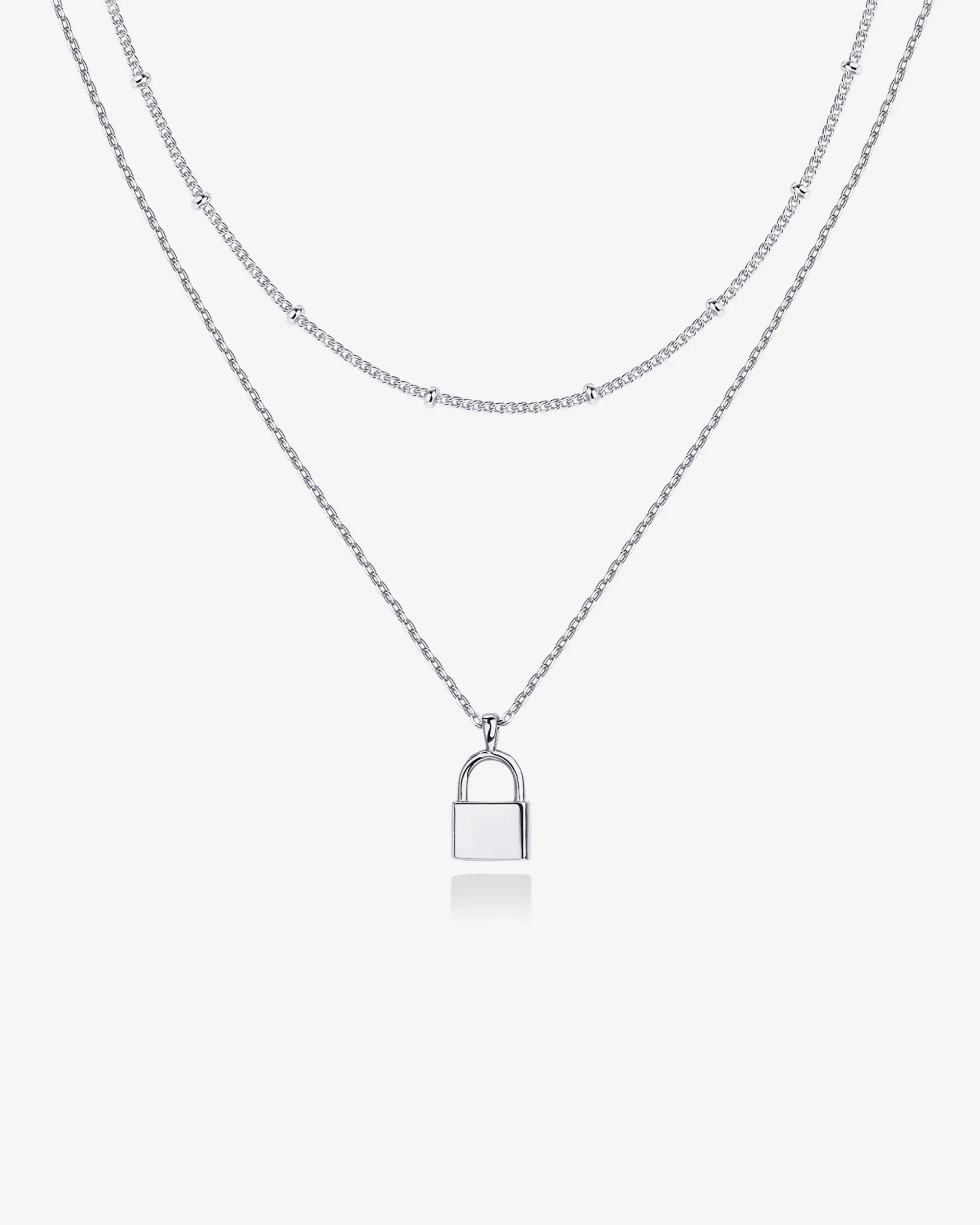 Layered Lock Pendant Necklace