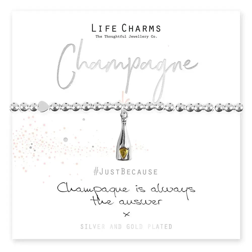 Life Charms Champagne Is Always The Answer Bracelet