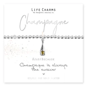 Life Charms Champagne Is Always The Answer Bracelet