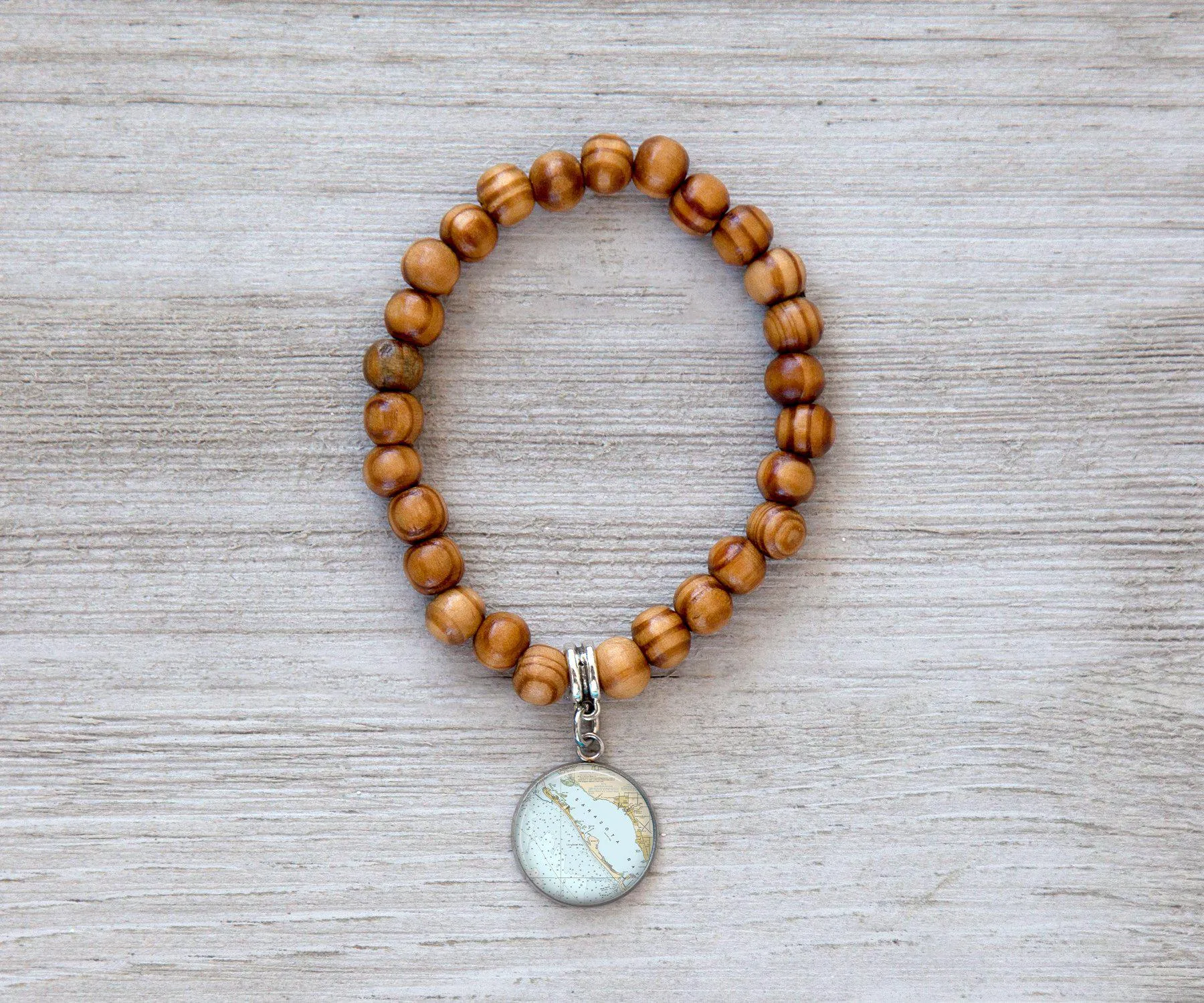 Longboat Key Nautical Wooden Beaded Bracelet