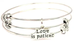 Love Is Patient Triple Style Expandable Bangle Bracelet