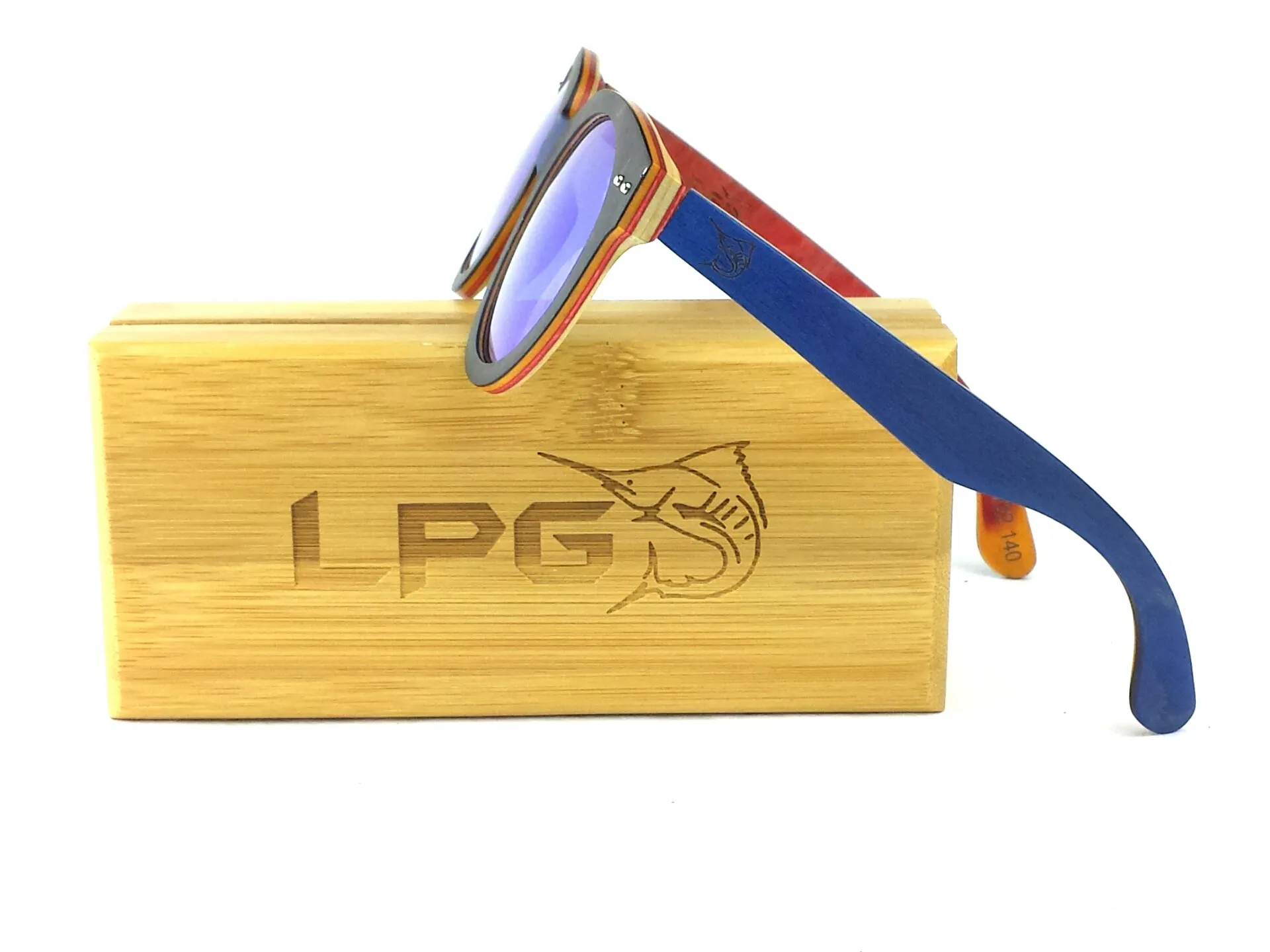 LPG Apparel Co. CABO Mirrored Polarized Wood Sunglasses