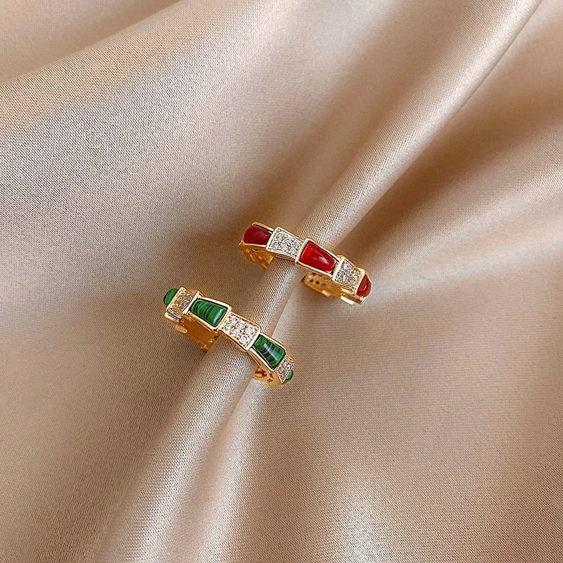 Luxury opal color opening Finger ring jewelry on women's fingers wedding party accessories girl's fashion unusual Rings