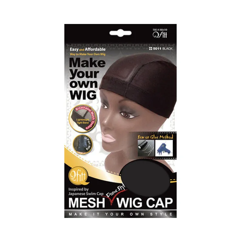 M&M QFITT Stretch Mesh Dome Style Wig Cap [BLACK] #5011