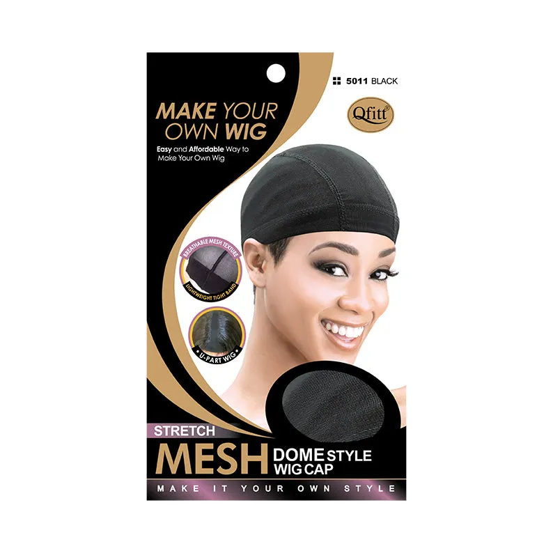 M&M QFITT Stretch Mesh Dome Style Wig Cap [BLACK] #5011