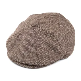 Marl Tweed Newsboy Cap - Brown