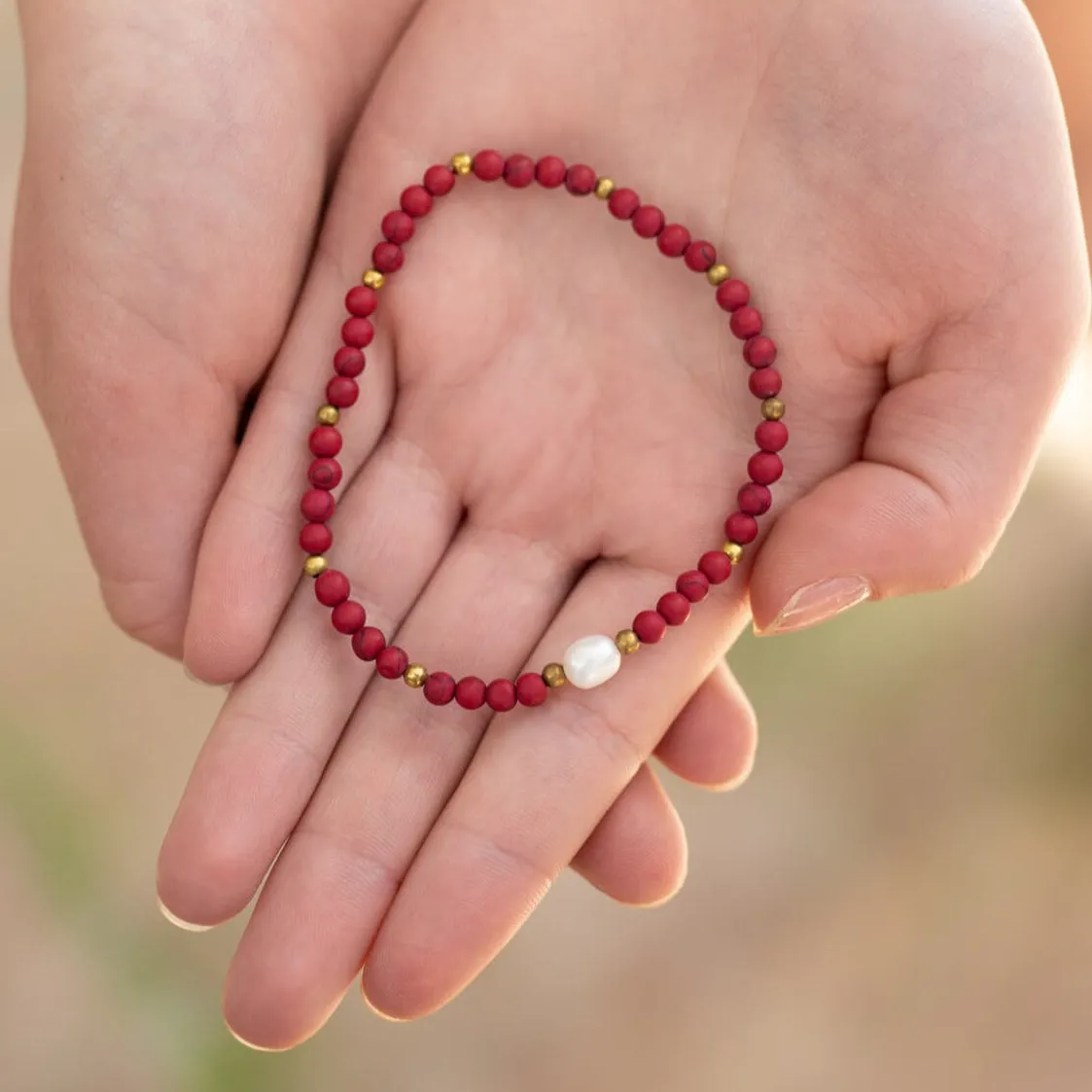 Mayu Beaded Pearl Stretch Bracelet