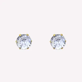 MEDIUM RHINESTONE STUD EARRINGS IN GOLD