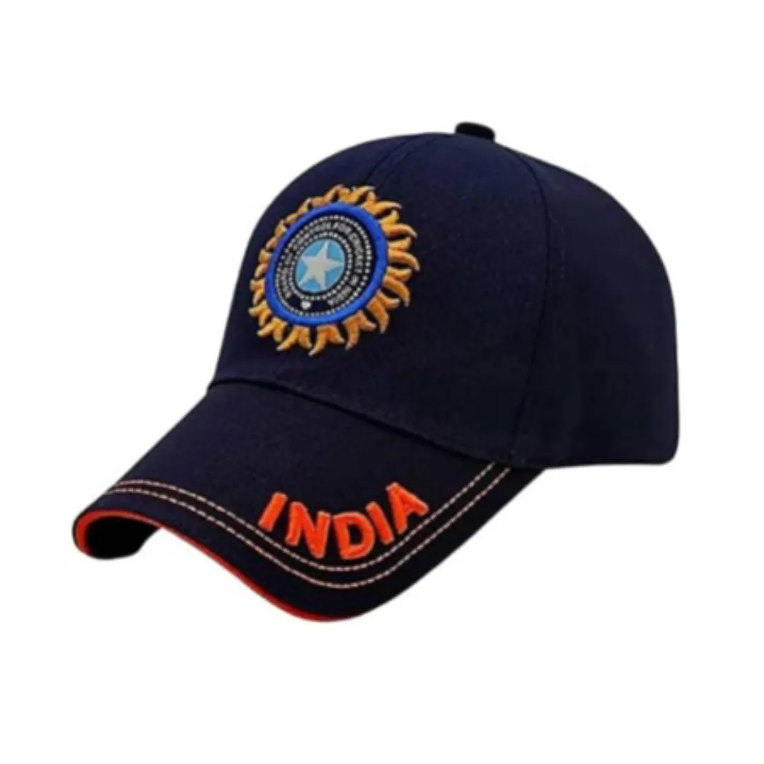 Men's and Women's India Cricket Cap | Unisex Cricket Cap | All Sports Cricket Caps, Black (Colour And Design May Vary)