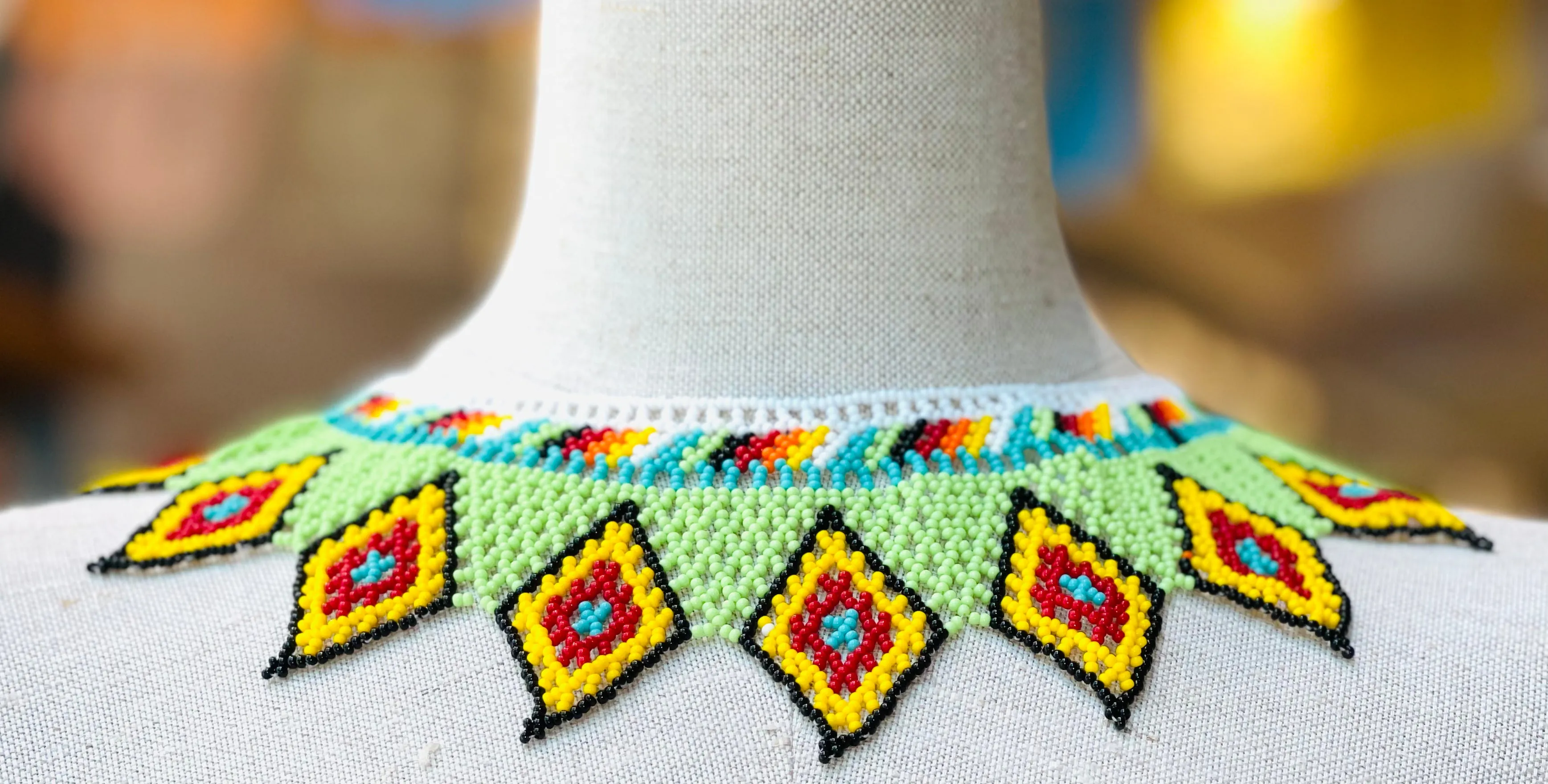 Mexican Beaded "Chaquira" Collar Necklace