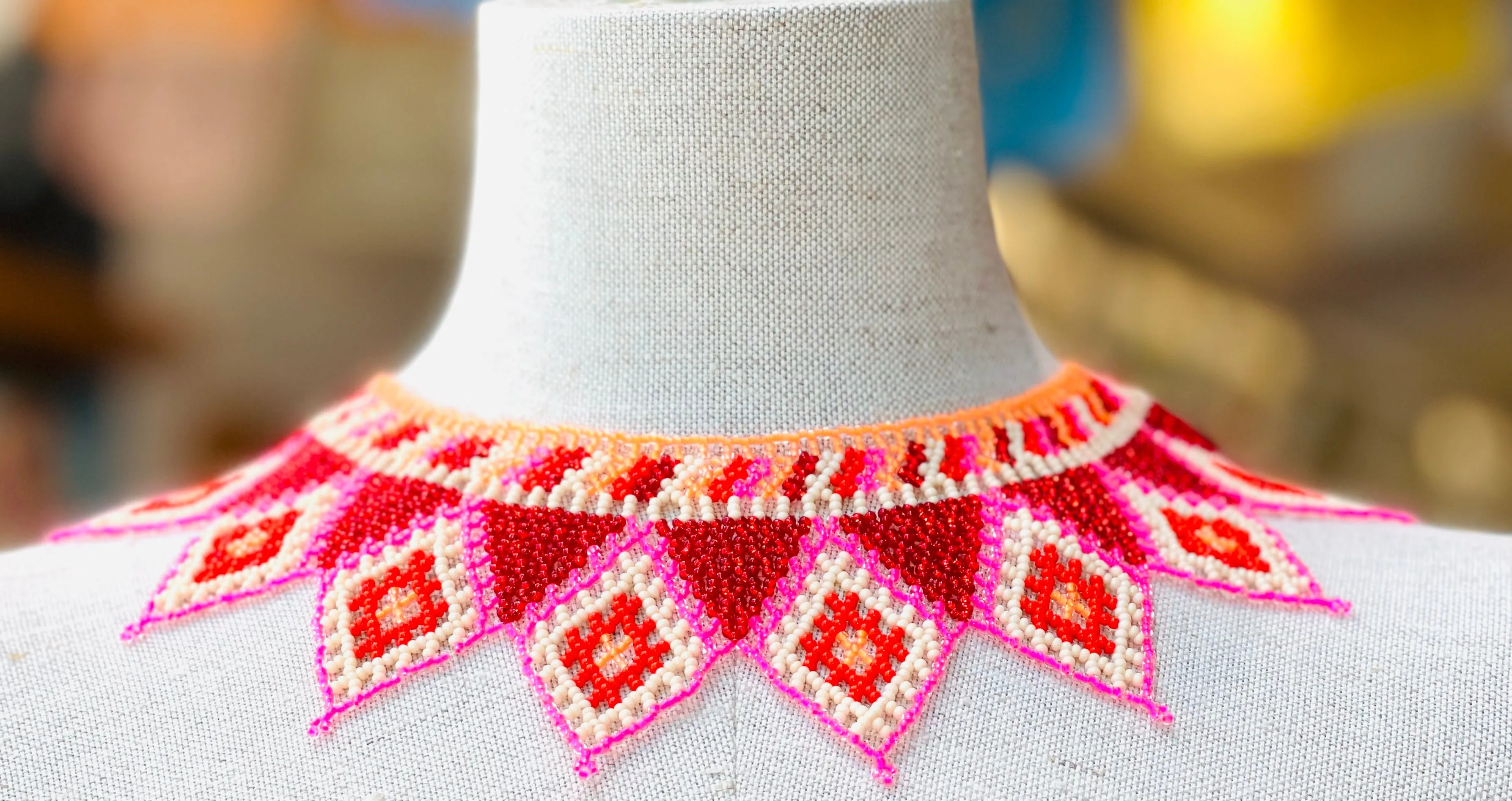 Mexican Beaded "Chaquira" Collar Necklace