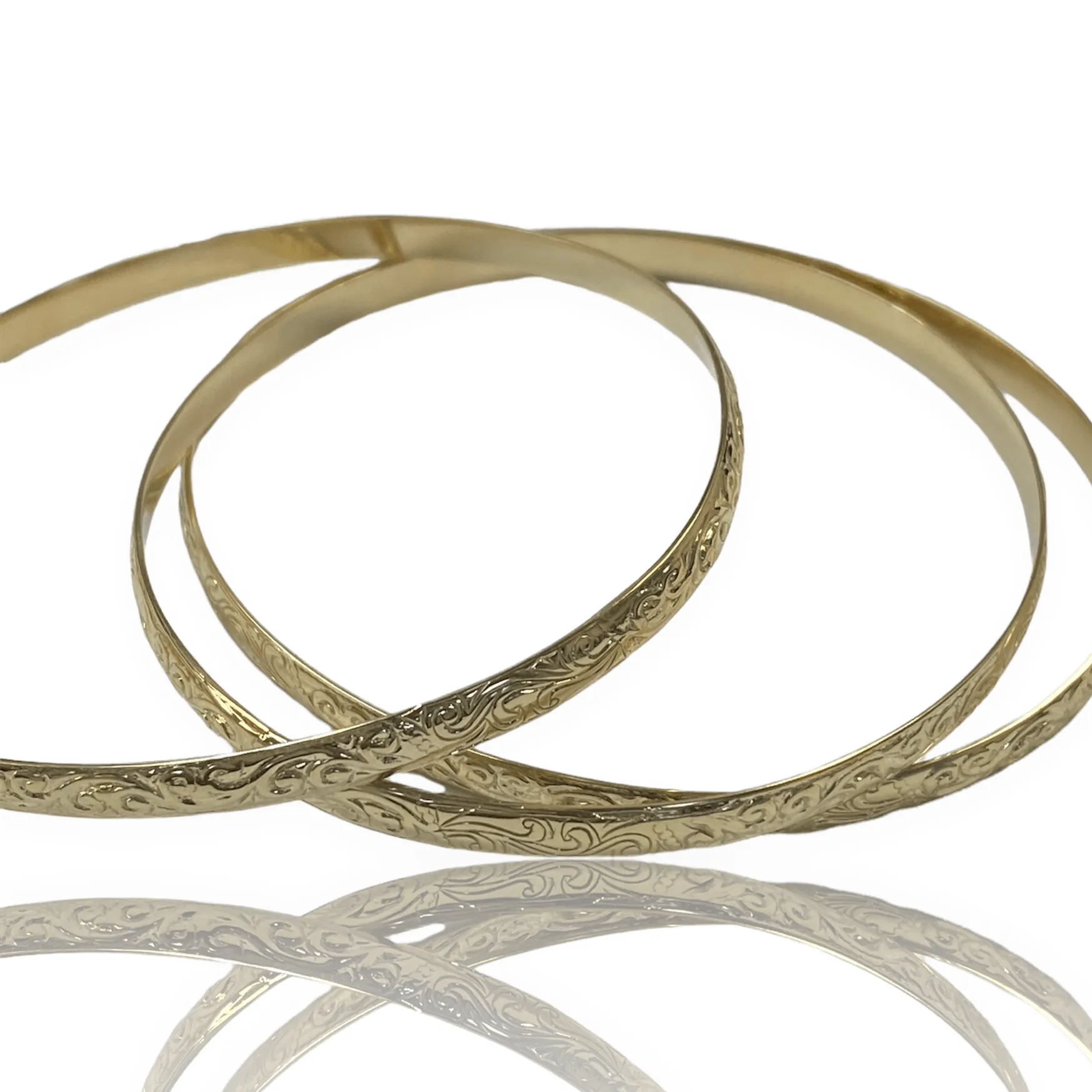 Moroccan style bangle bracelet 14K