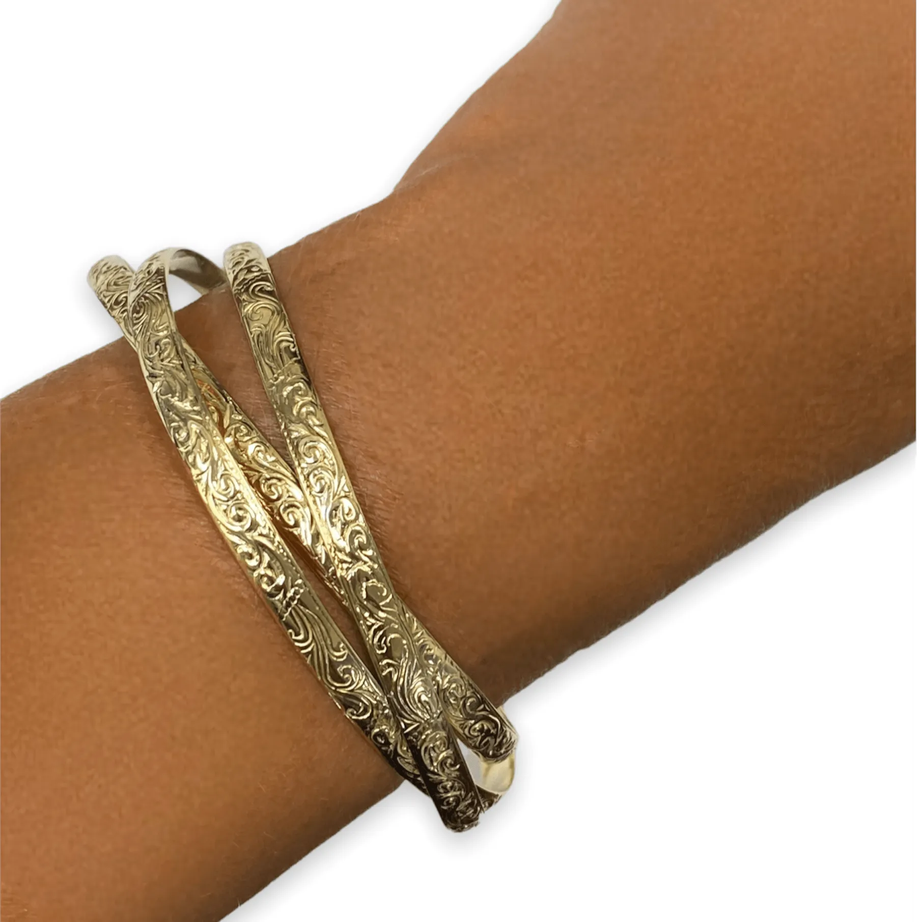 Moroccan style bangle bracelet 14K