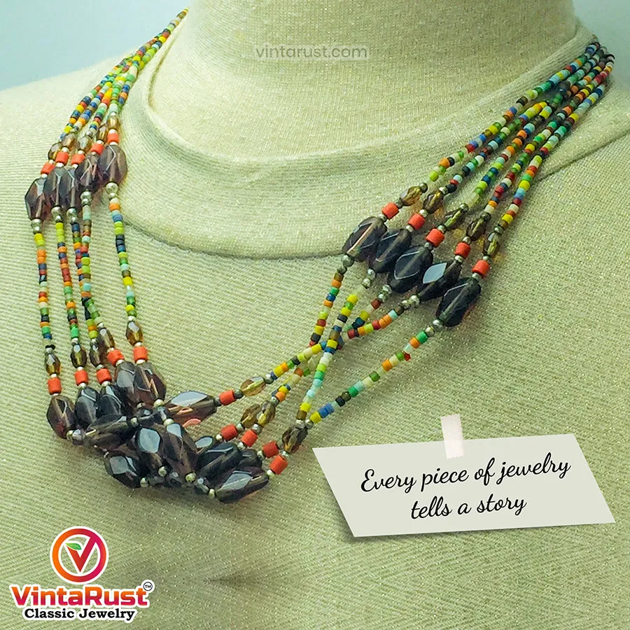 Multicolor Beaded Tribal Necklace