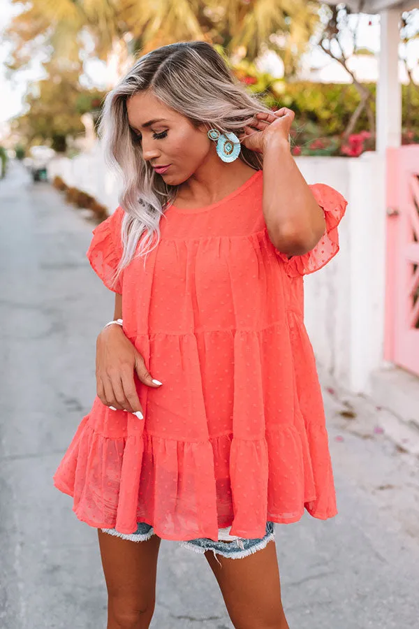 My Sweet Side Shift Top In Coral