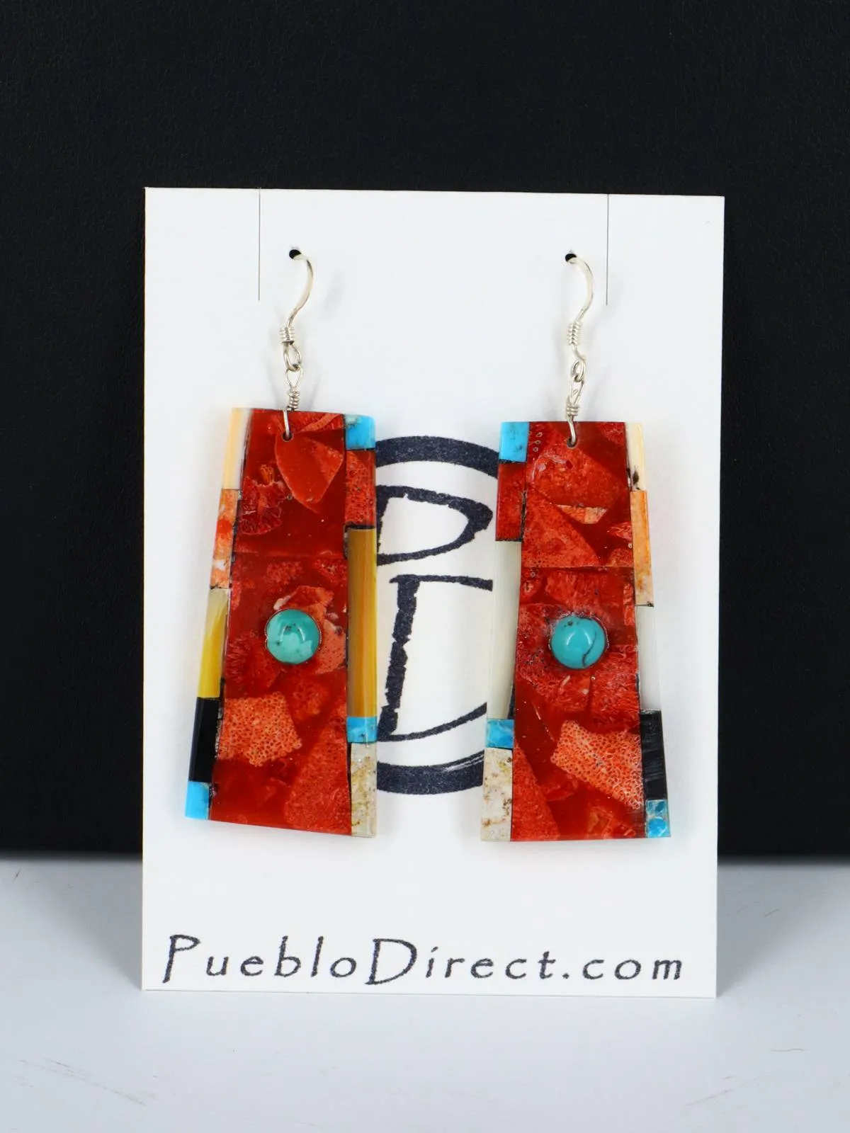 Native American Santo Domingo Apple Coral Mosaic Necklace Set