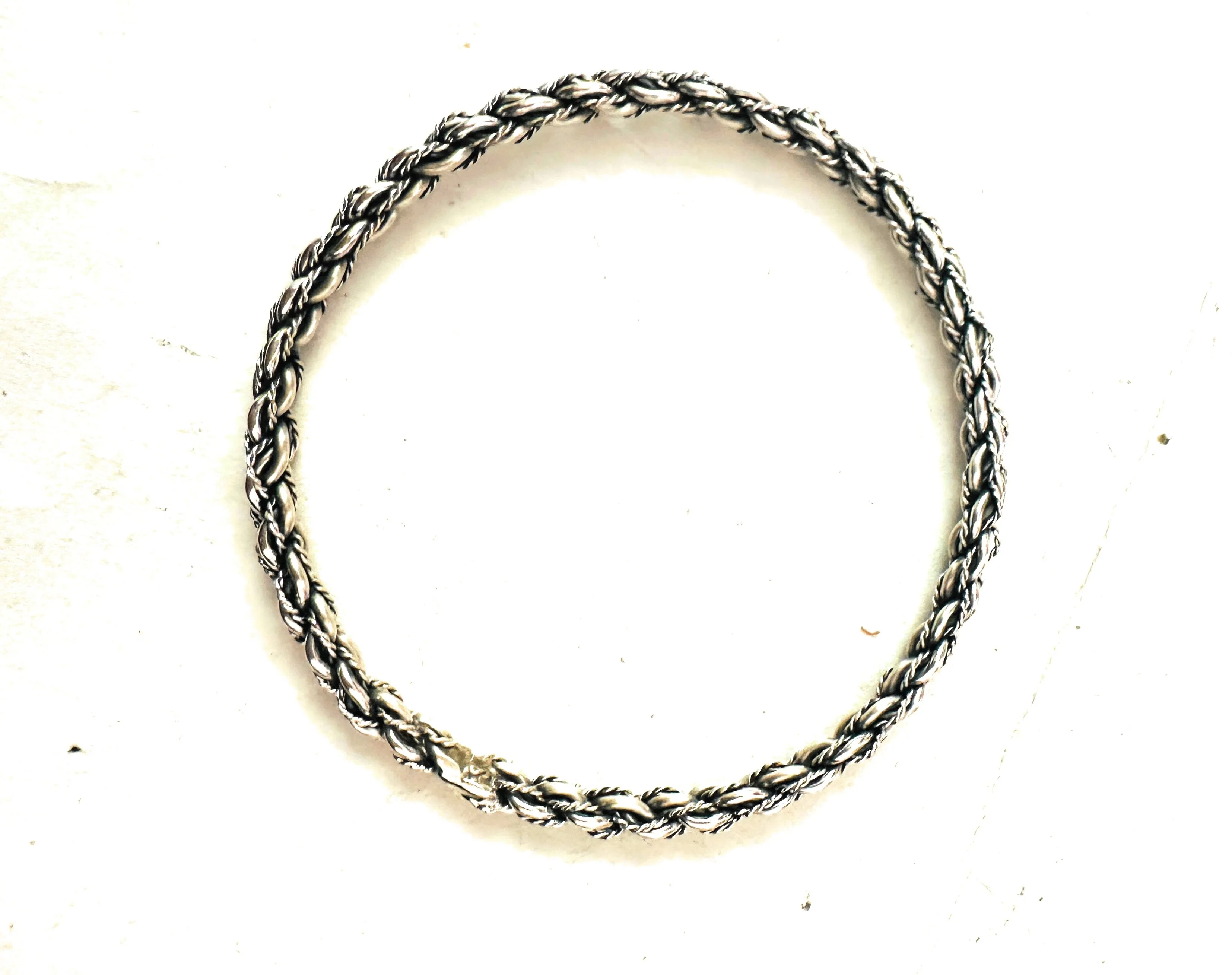 Navajo Twisted Sterling Silver Bangle Bracelet