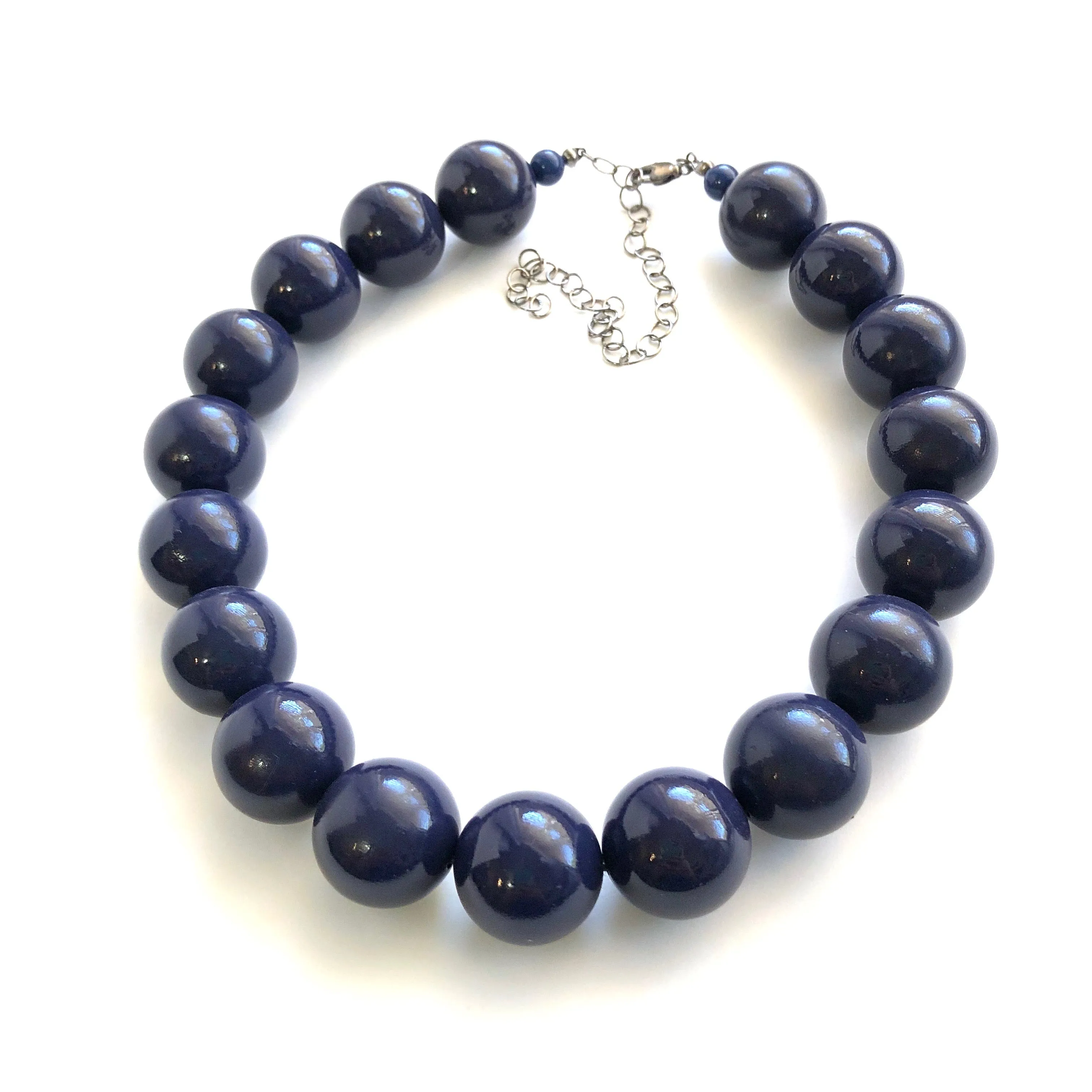 Navy Blue Ombre' Chunky Lucite Marco Necklace *