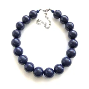 Navy Blue Ombre' Chunky Lucite Marco Necklace *