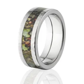 Obsession Camo Wedding Rings, TitaniumCamo Ring, Mossy Oak Camo Bands