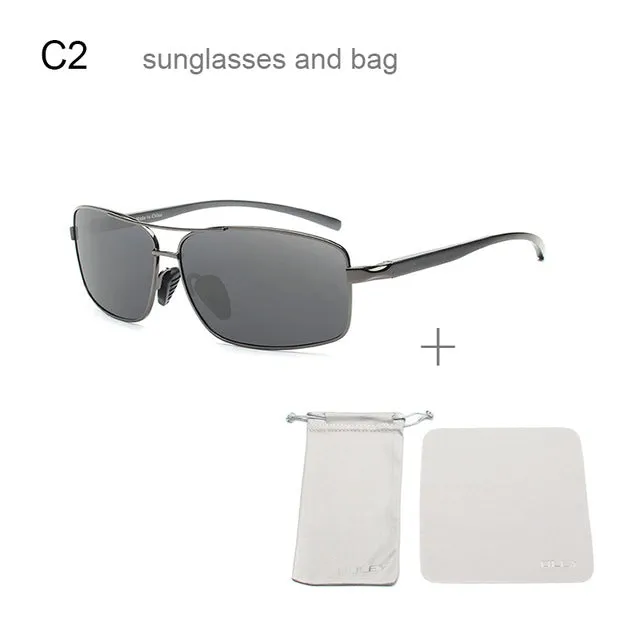 Oley Men Polarized Sunglasses Aluminum Magnesium Driving Glasses Rectangle Shades Y1347