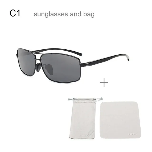 Oley Men Polarized Sunglasses Aluminum Magnesium Driving Glasses Rectangle Shades Y1347