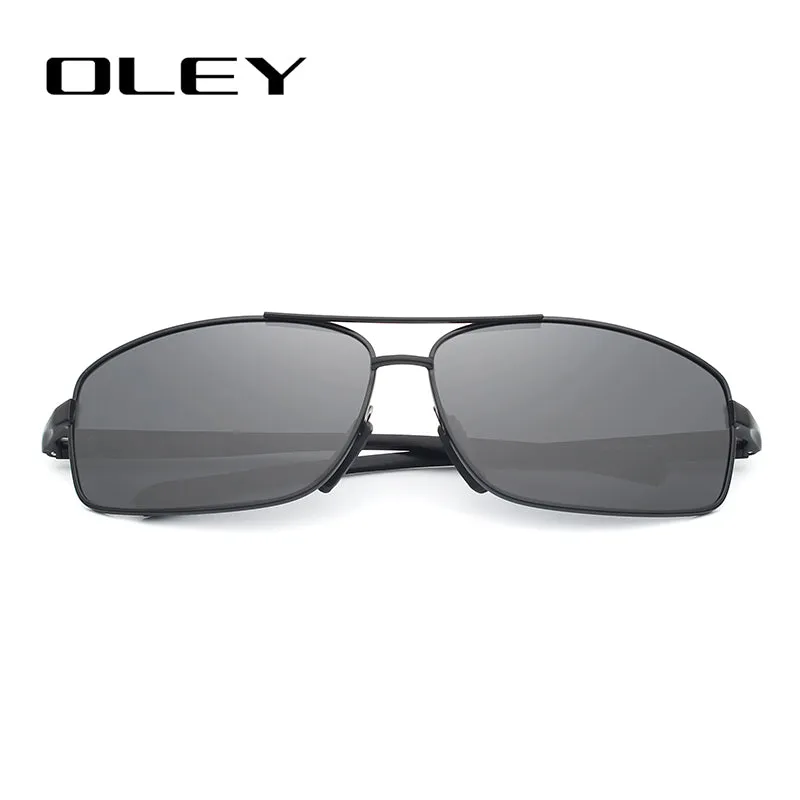 Oley Men Polarized Sunglasses Aluminum Magnesium Driving Glasses Rectangle Shades Y1347