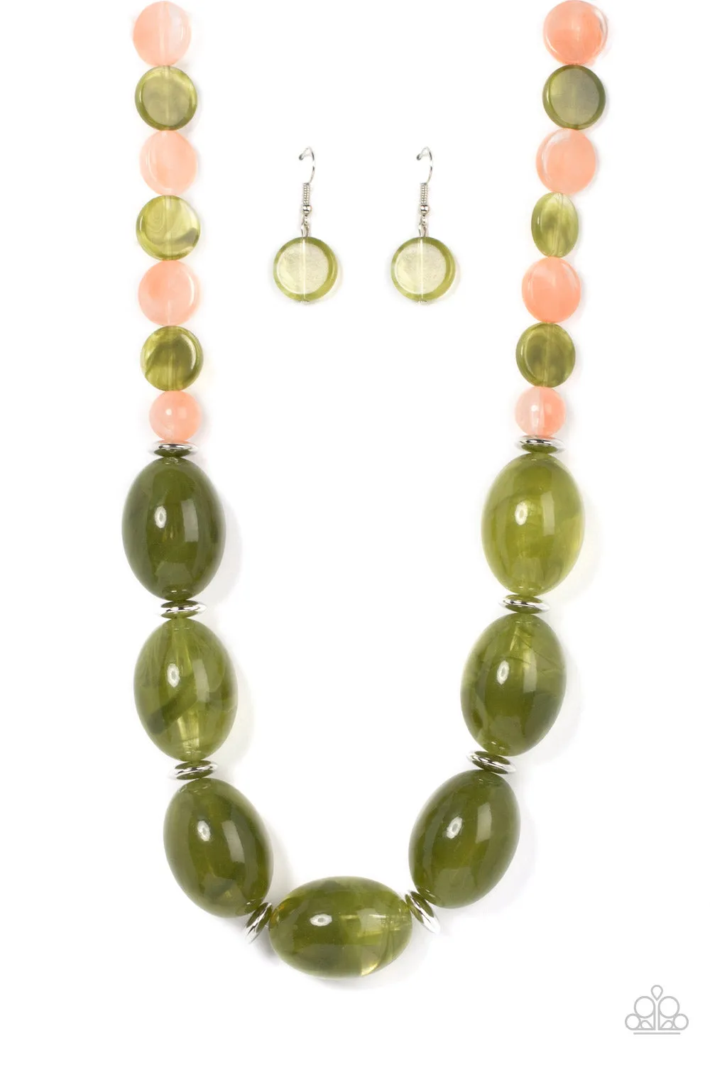 Open Door Jewelry - Belle of the Beach - Green Necklace - Paparazzi Accessories