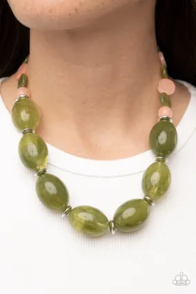 Open Door Jewelry - Belle of the Beach - Green Necklace - Paparazzi Accessories