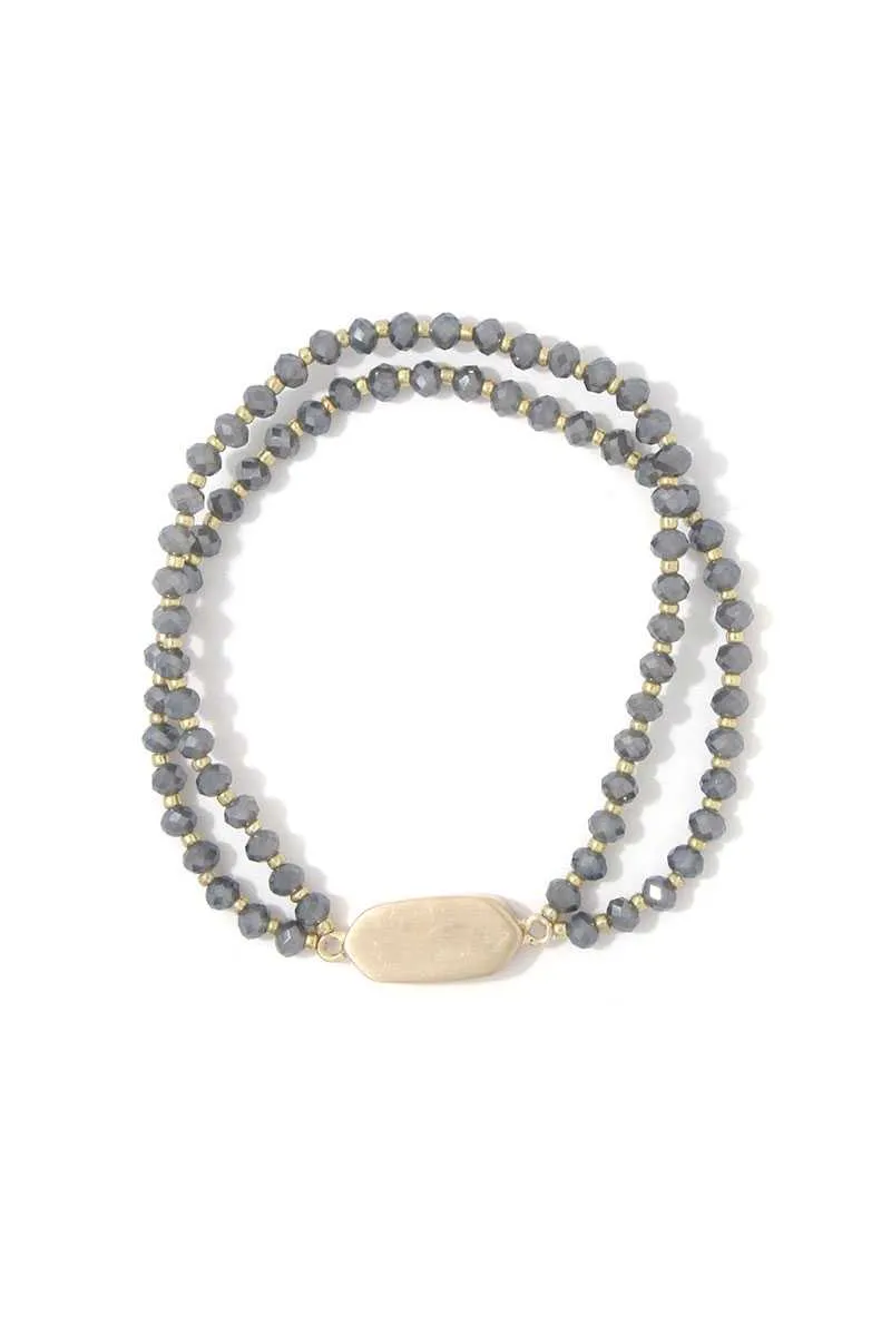 Oval Beaded Stretch Bracelet