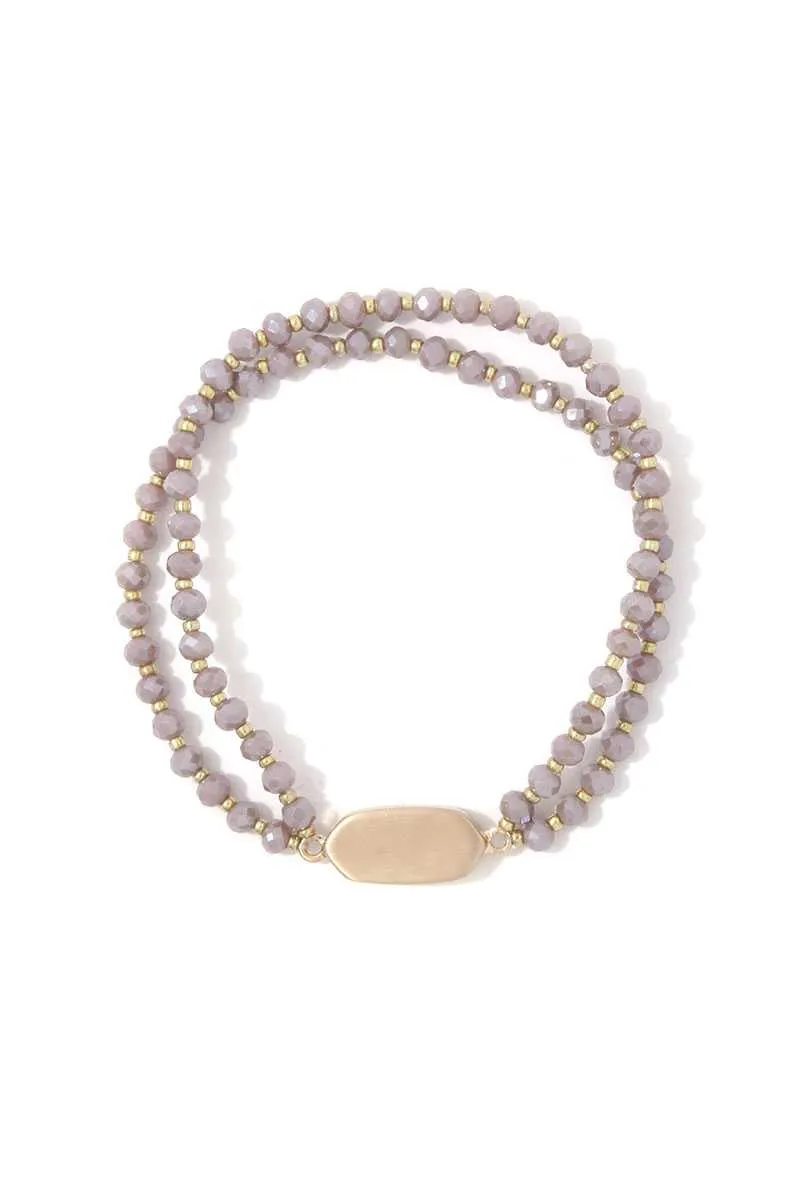 Oval Beaded Stretch Bracelet