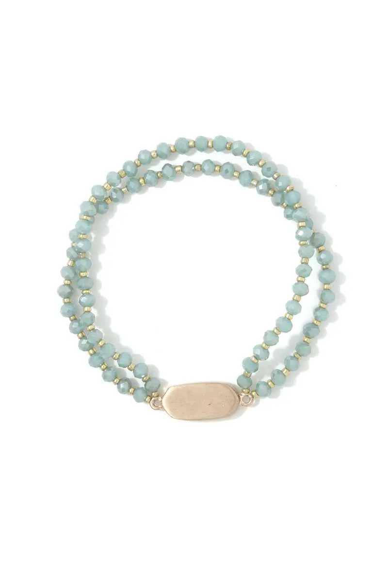 Oval Beaded Stretch Bracelet