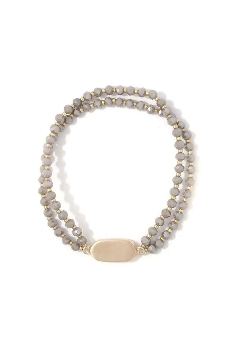 Oval Beaded Stretch Bracelet