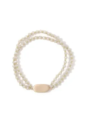 Oval Beaded Stretch Bracelet