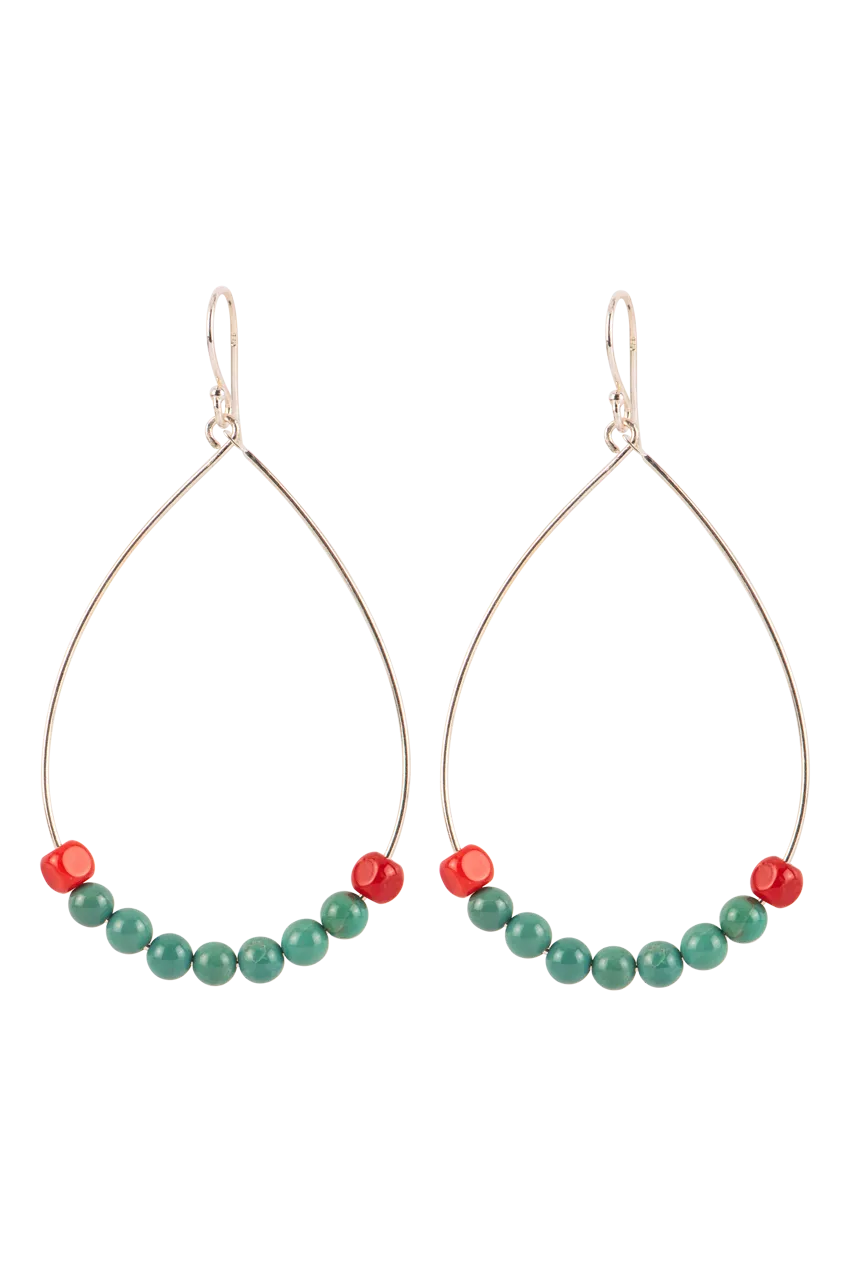 Paige Wallace Turquoise & Coral Earrings