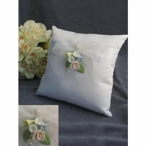 Pastel Rose Wedding Ring Bearer Pillow