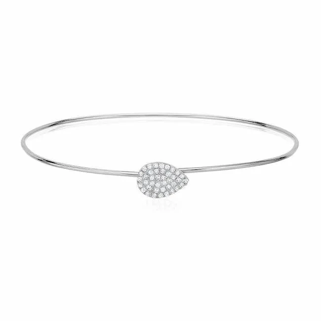 Pear Shape Pave Hook Bangle